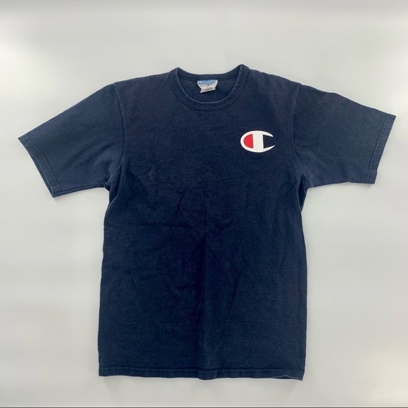 VTG 90s Champion Brand Big C Logo Short Sleeve Tee - Picture 1 of 14